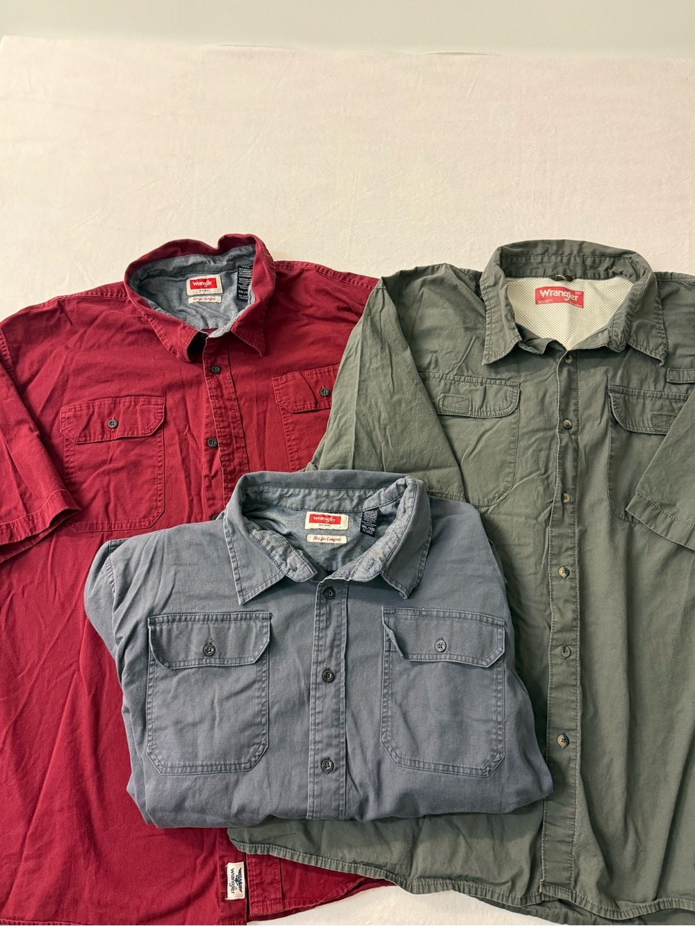 Wrangler Short-Sleeve Button-Down Set of 3 Workwear Utility 3X